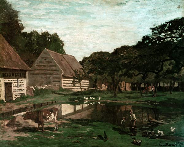 A Farmyard in Normandy a Claude Monet