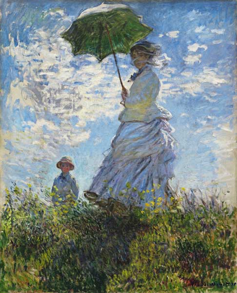 Donna con Parasole, La signora Monet con suo figlio a Claude Monet