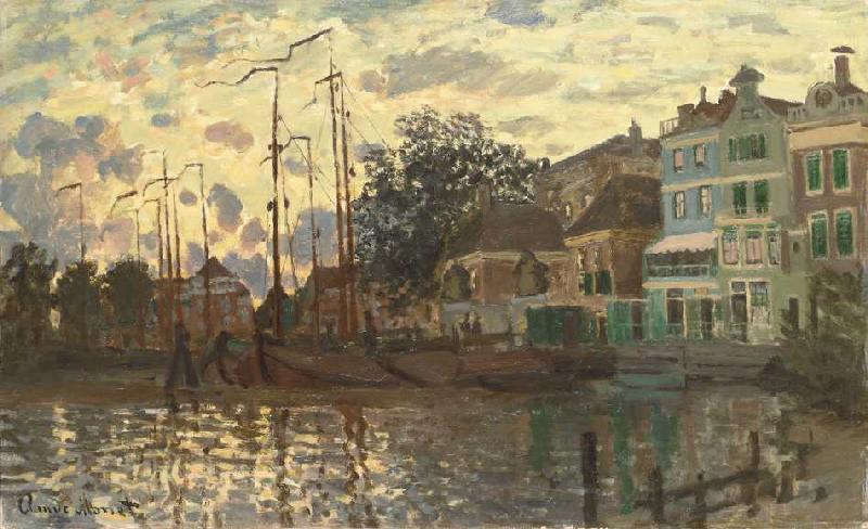 Kanal in Zaandam am Abend a Claude Monet