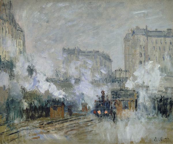 Exterior of the Gare Saint-Lazare, Arrival of a Train a Claude Monet