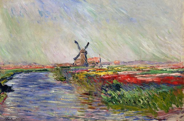Tulip Field in Holland a Claude Monet