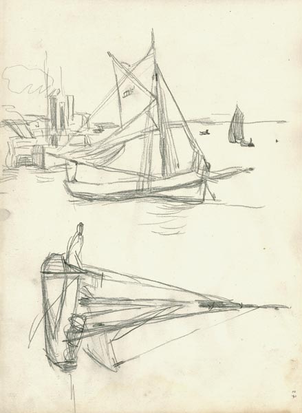 Studies of boats a Claude Monet