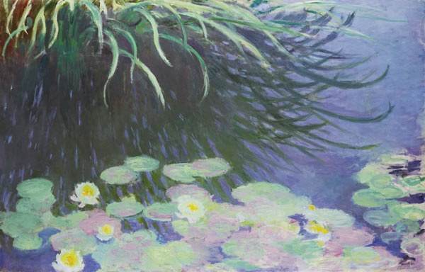 Water Lilies with Reflections of Tall Grass a Claude Monet