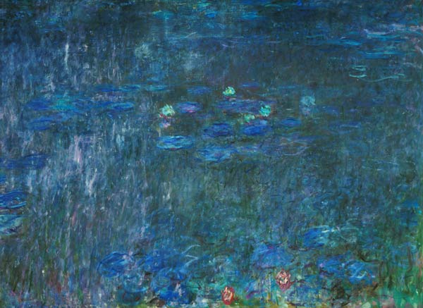 Waterlilies: Reflections of Trees, detail from the right hand side a Claude Monet