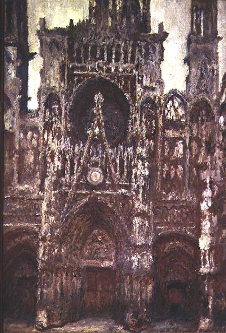 Rouen Cathedral, evening, harmony in brown a Claude Monet
