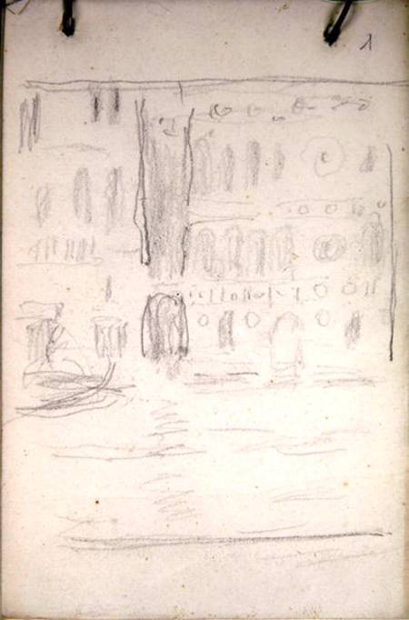 Sketch of Palazzo Dario a Claude Monet