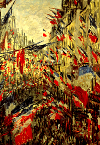 Strasse im Flaggenschmuck a Claude Monet