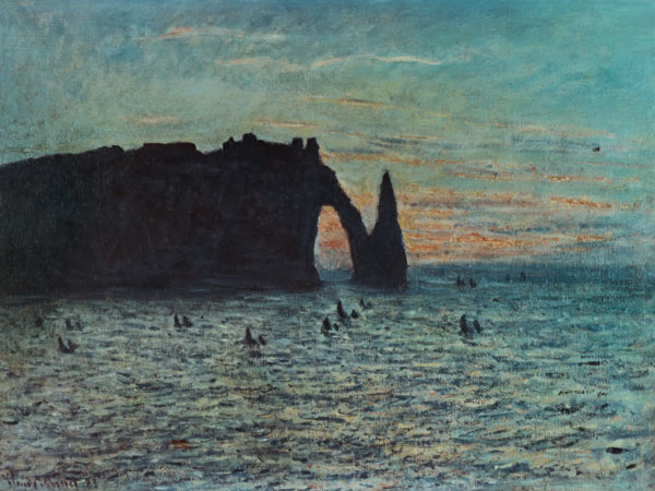 The Hollow Needle at Etretat a Claude Monet