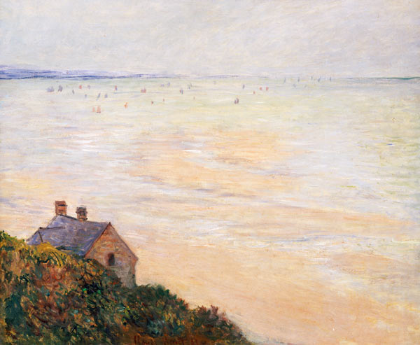 The Hut at Trouville, Low Tide a Claude Monet