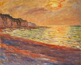 Strand in Pourville, Sonnenuntergang