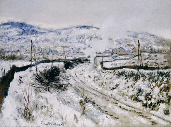 Train in the Snow at Argenteuil a Claude Monet