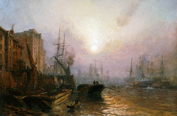 The Pool Of London, Evening a Claude T. Stanfield Moore