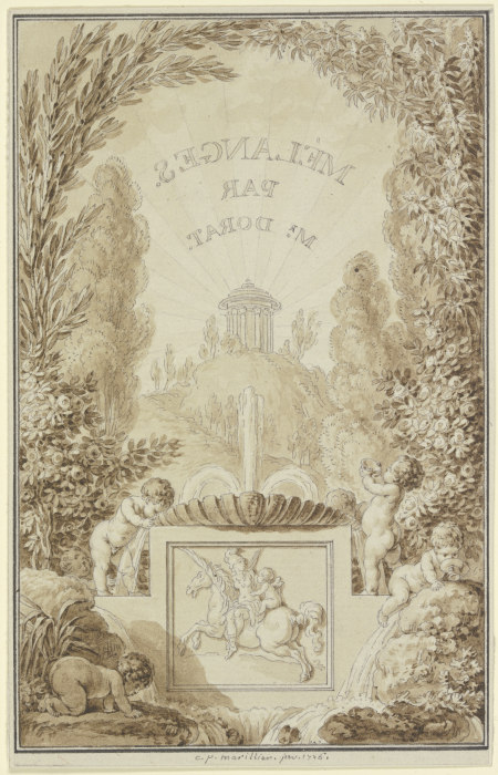Titelblatt der "Melanges" des Claude-Joseph Dorat a Clément Pierre Marillier