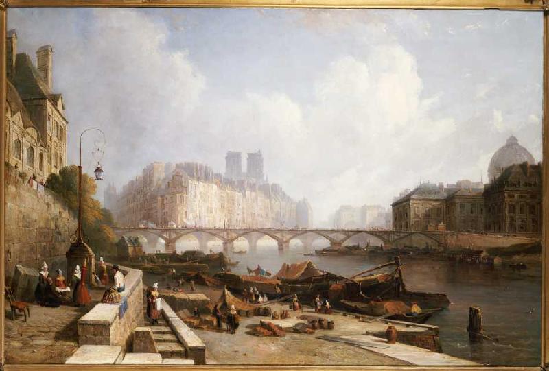 Blick auf die Ile de la Cité, vom Quai du Louvre aus, die Brücken Pont des Arts und Pont Neuf im Vor a Colet Robert Stanley