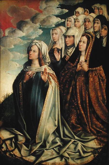Mary the Mediator with Joanna the Mad (1479-1555) and her entourage, right hand panel from an altarp a Colijn de Coter