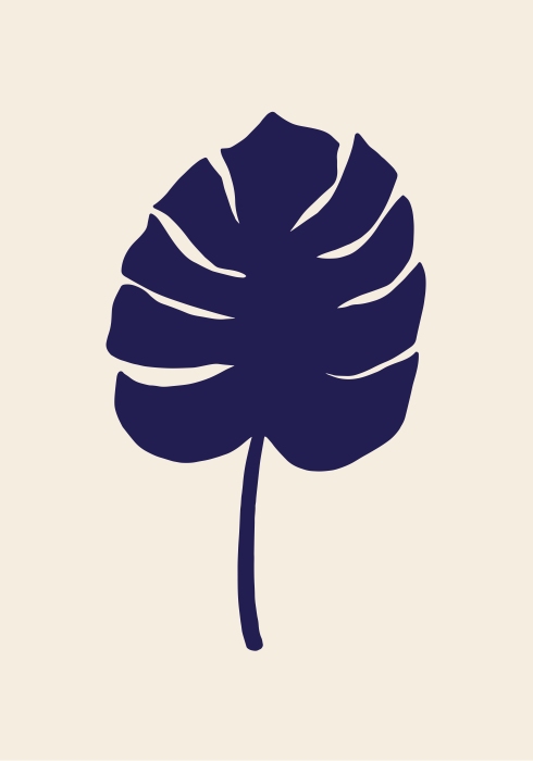 Monstera Leaf Dark Blue a Graphic Collection