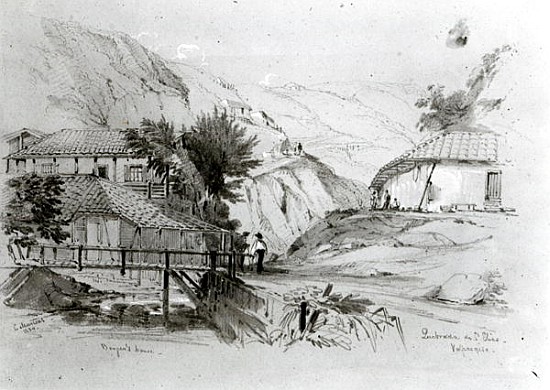 Berger''s House, Valparaiso, 1834 (pencil & w/c on paper) a Conrad Martens