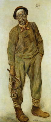 A Miner (oil on canvas) a Constantin Emile Meunier