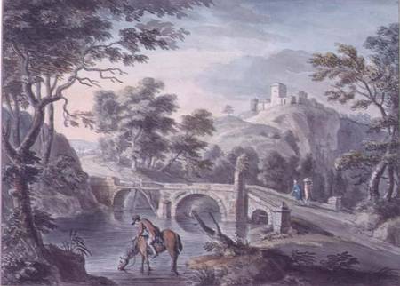 Landscape with Bridge a Copplestone Warre Bamfylde