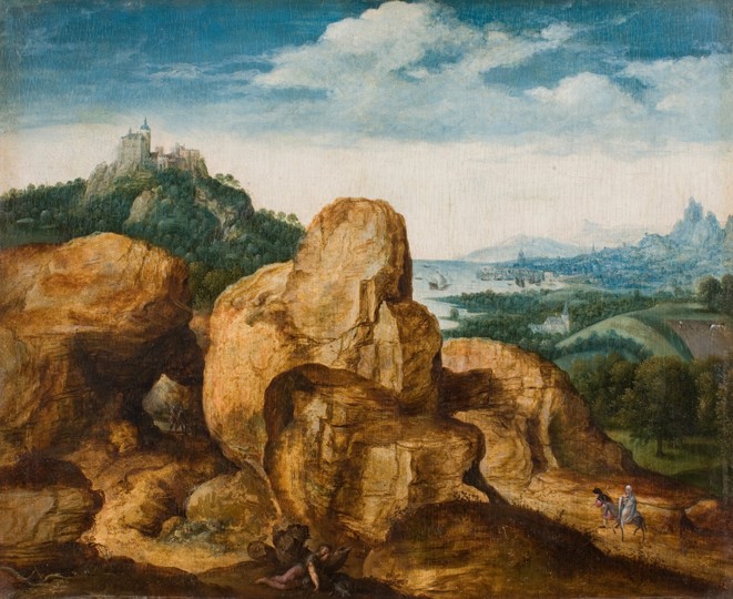 Landscape with Flight into Egypt a Cornelis Massys