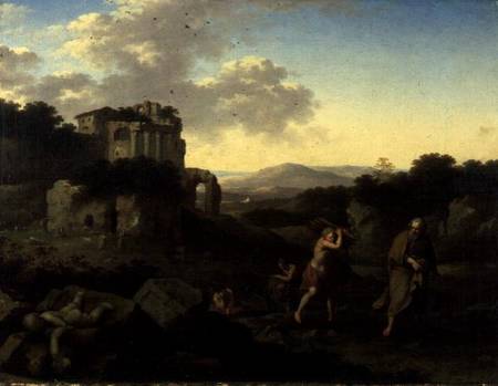 Landscape with Abraham and Isaac a Cornelis Poelenburgh