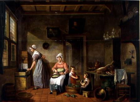 Kitchen Interior a Cornelis van Cuylenburg