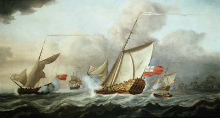 The Royal Yacht 'Mary' Exchanging Salutes a Cornelis van de Velde