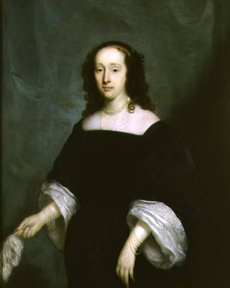 Portrait of a Lady Holding a Feather a Cornelius I Janssens van Ceulen