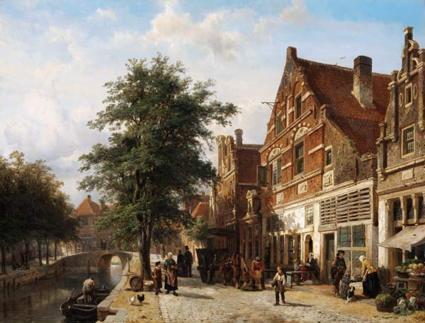 The South Harbor Dike in Enkhuizen a Cornelius Springer
