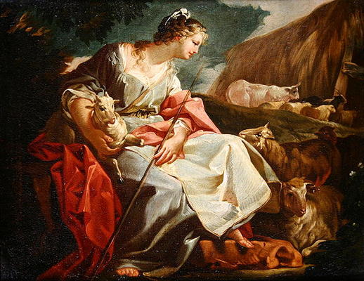 Rebecca as Shepherdess (oil on canvas) a Corrado Giaquinto