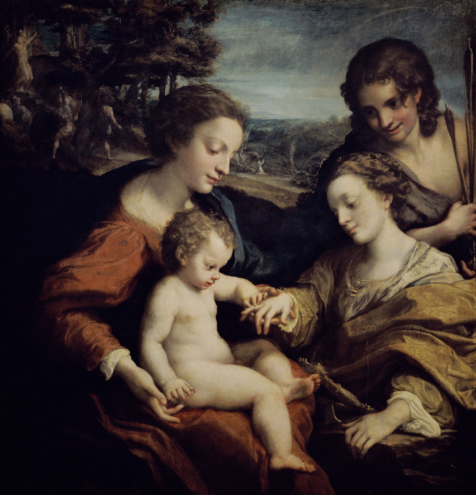 Il matrimonio mistico di St. Caterina di Alessandria a Antonio Allegri (detto Correggio)