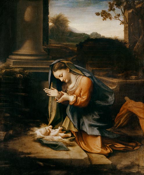 Maria adorante il bambino a Antonio Allegri (detto Correggio)