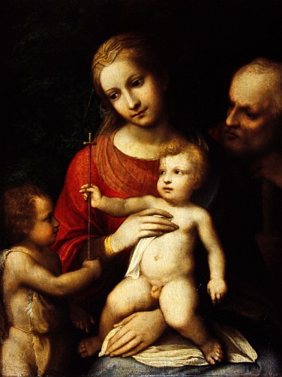 The Virgin and Child surrounded St John the Baptist and St Joseph a Antonio Allegri (detto Correggio)