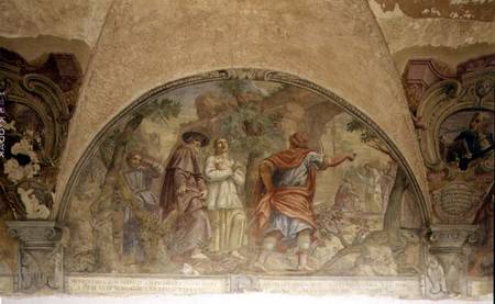 St. Dominic Converting a Heretic, lunette from the fresco cycle of the Life of St. Dominic, in the c a Cosimo Ulivelli