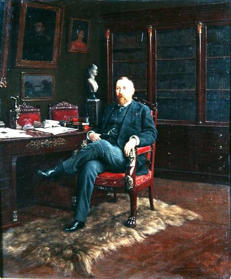 Portrait of Paul Marmottan (1856-1932) in his Study a count of Rosen