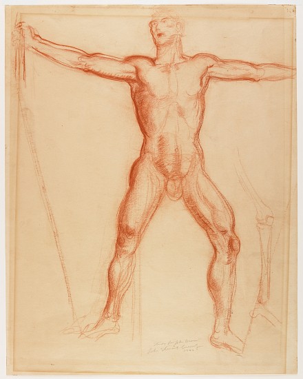 Study for the figure of John Brown in the Tragic Prelude mural for the Kansas Statehouse a John Steuart Curry