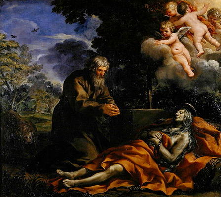 Death of Saint Mary of Egypt (oil on canvas) a Pietro da Cortona,