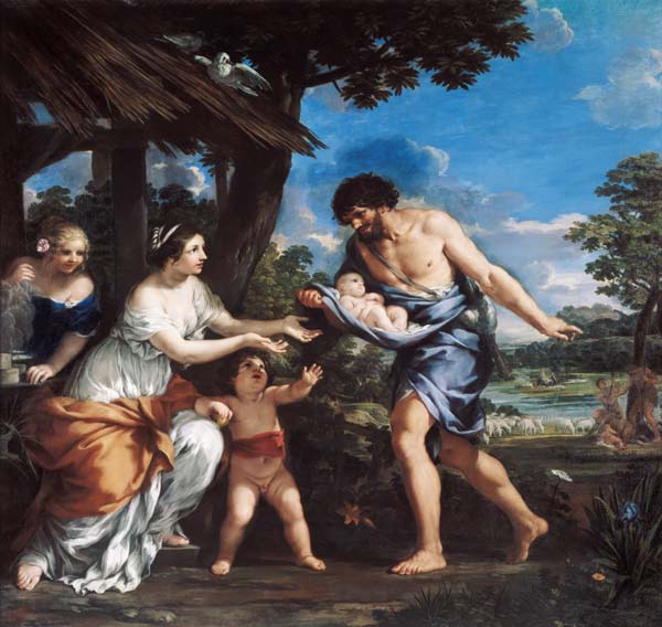 Faustulus entrusting Romulus and Remus to his wife Acca Larentia a Pietro da Cortona,