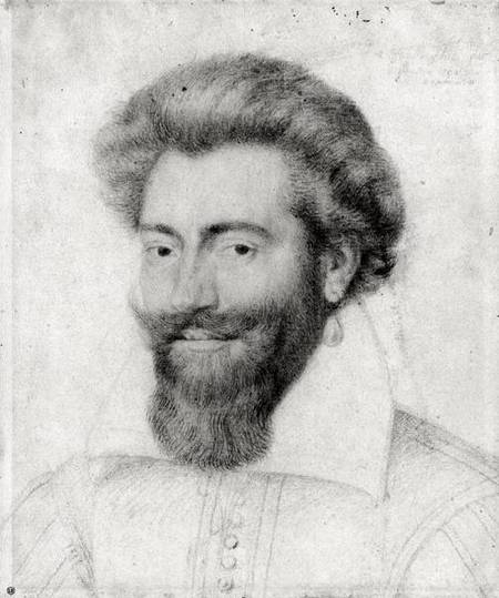 Portrait of a Bearded Man (red chalk, pierre noire & a Daniel Dumonstier