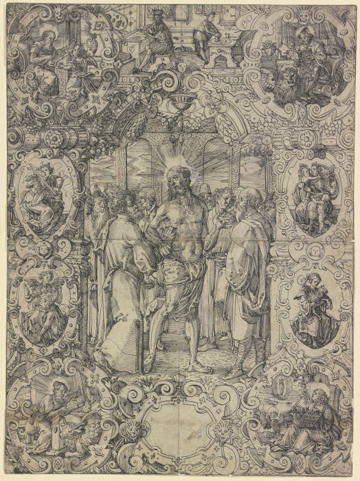 Scheibenriss mit Christus und dem ungläubigen Thomas a Daniel Lindtmayer d. J.