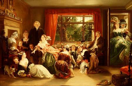 Hunt the Slipper at Neighbour Flamborough's from "The Vicar of Wakefield" a Daniel Maclise