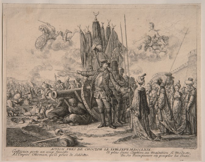 Prince Alexander Mikhaylovich Golitsyn at the Siege of the Khotyn Fortress 1769 a Daniel Nikolaus Chodowiecki