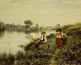 Conversation in passing a Daniel Ridgway Knight