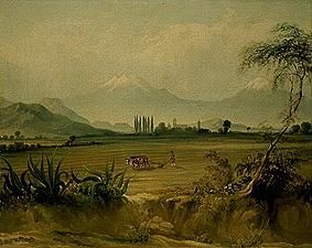 Mexican countryside with Xochimilco. a Daniel Thomas Egerton