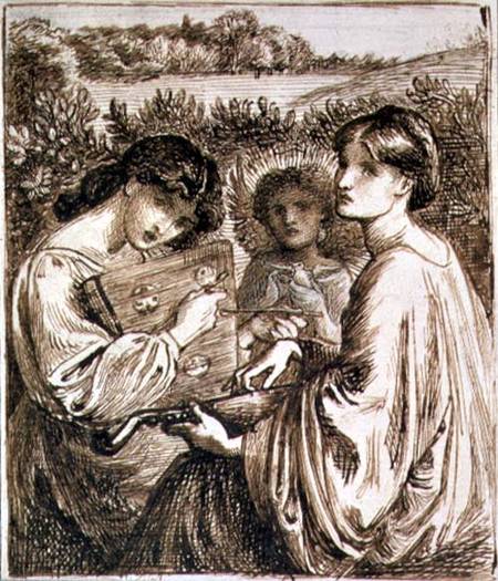 Study for 'The Bower Meadow' a Dante Gabriel Rossetti