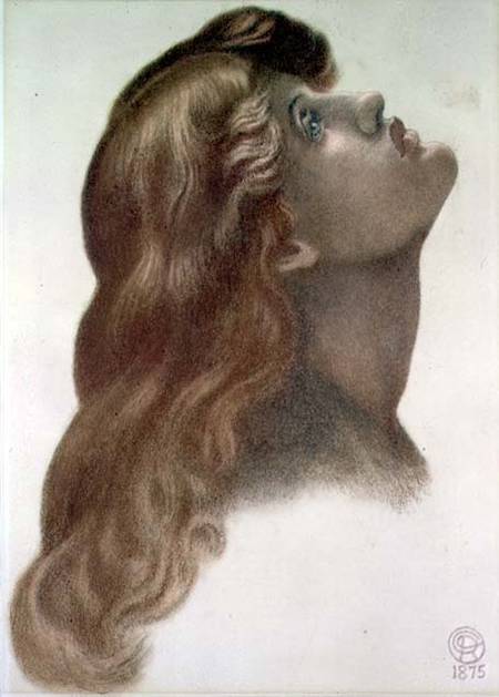 Study for the head of the left-hand figure from 'Astarte Syriaca' a Dante Gabriel Rossetti