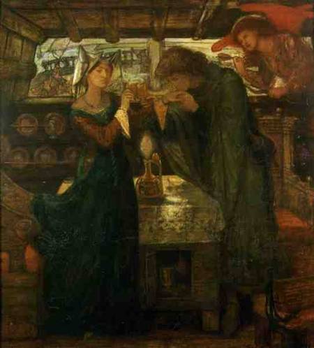 Tristram and Isolde Drinking the Love Potion a Dante Gabriel Rossetti