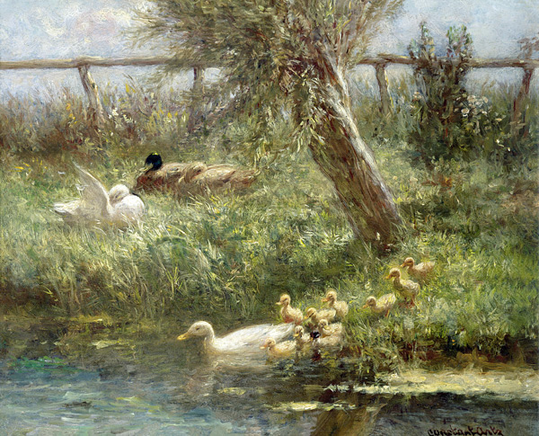 Ducks and ducklings a David Adolph Constant Artz