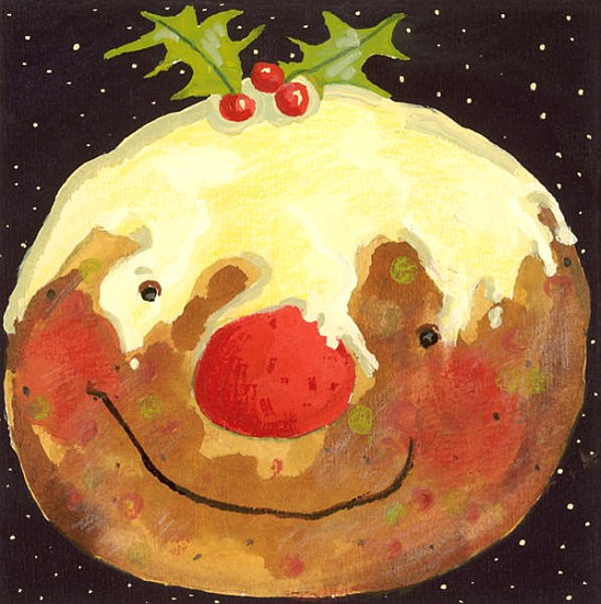 Christmas Pudding (gouache)  a David  Cooke