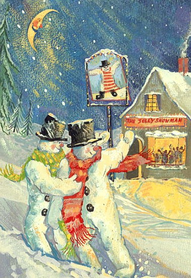 The Jolly Snowman (gouache)  a David  Cooke